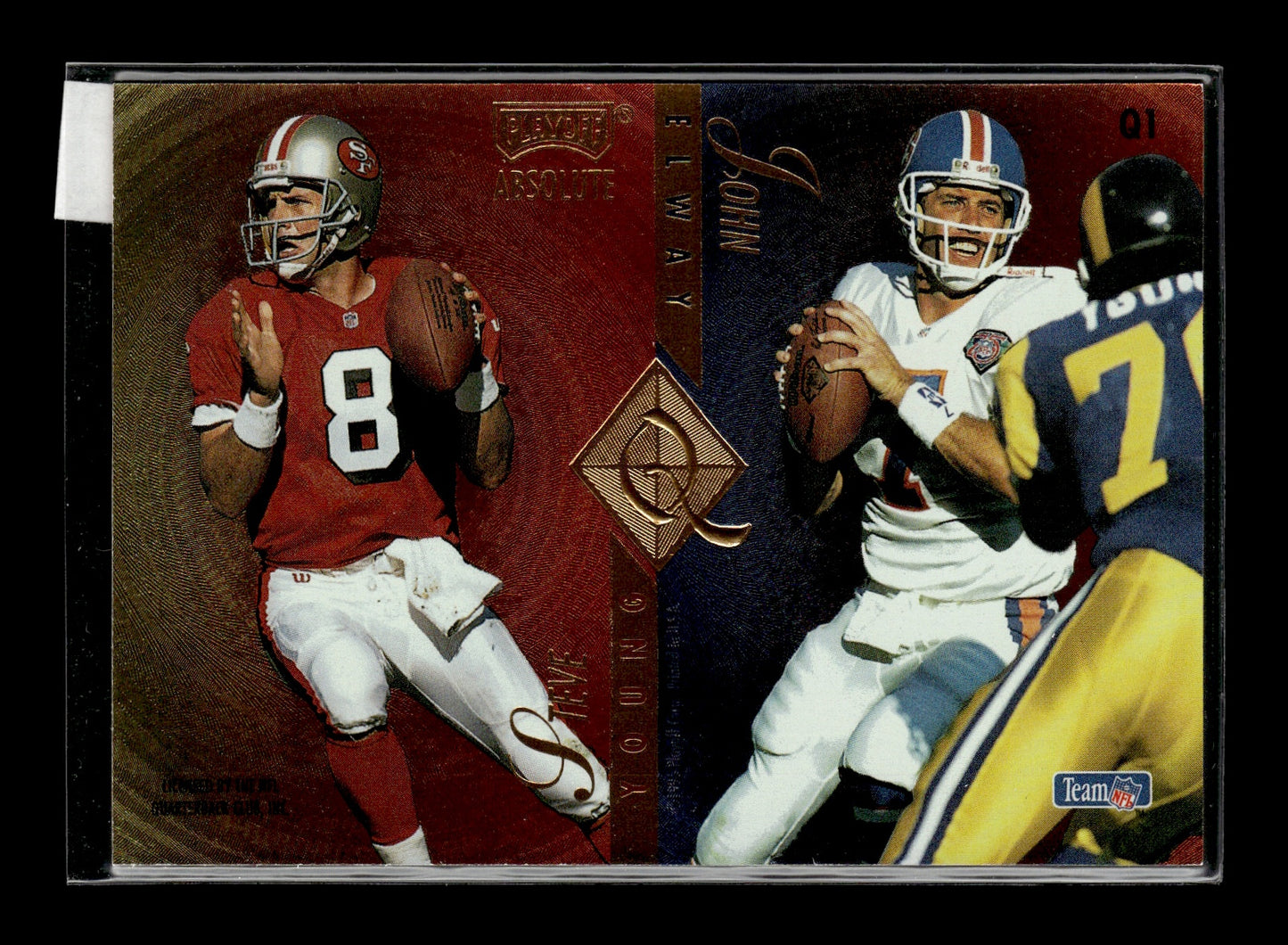 1995 Absolute Joe Montana/Dan Marino #Q1 - Gold 49ers Dolphins