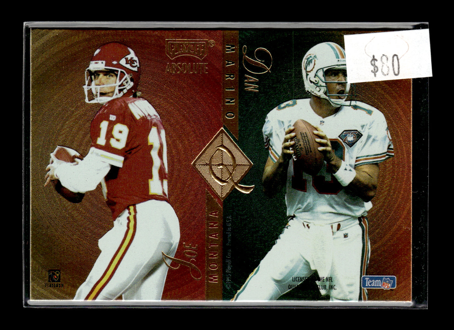 1995 Absolute Joe Montana/Dan Marino #Q1 - Gold 49ers Dolphins