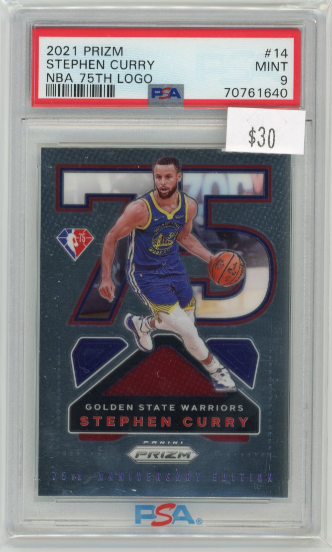 2021 Panini Prizm Stephen Curry 75th Anniversary #14 - PSA 9 Warriors