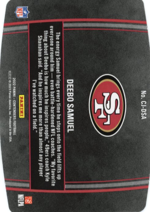 2022 Panini Contenders Deebo Samuel #CJ-DSA - Crown Jewels Case Hit 49ers