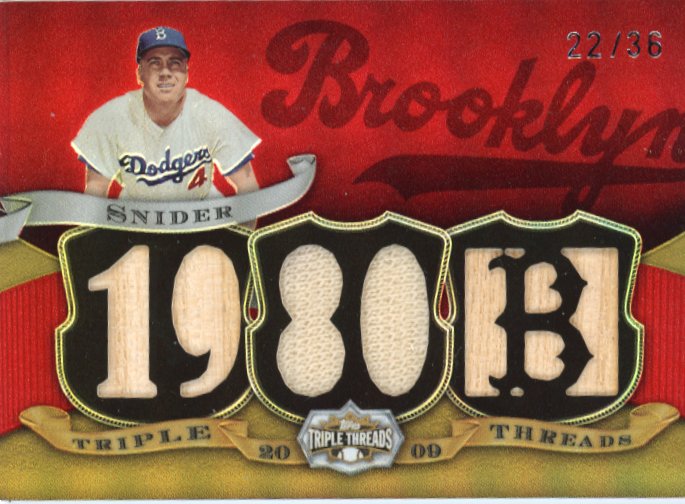 2009 Topps Triple Threads Duke Snider # TTR-76 - #/36 Triple Patch Dodgers