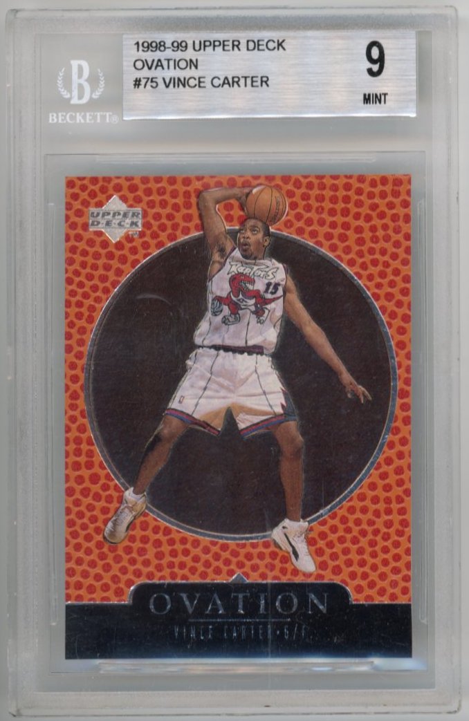 1998/99 Upper Deck Vince Carter Ovation #75 - Raptors Beckett 9