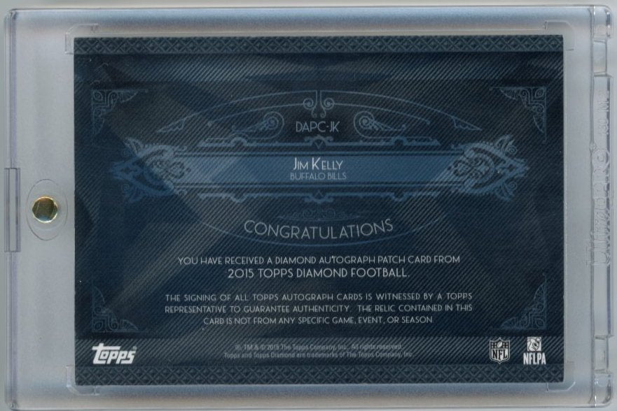 2015 Topps Diamond Jim Kelly #DAPC-JK - #/20 Patch Autograph Bills