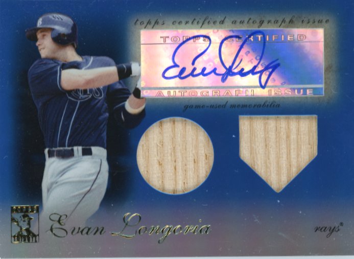 2009 Topps Tribute Evan Longoria # TDAR-EL2 - #/75 Dual Relic Autograph Giants