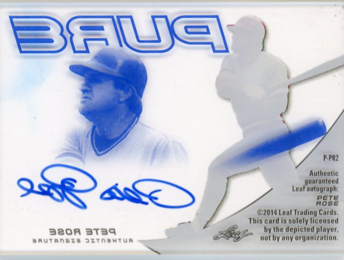 2014 Leaf Pete Rose Pure #P-PR2 - Autograph Phillies
