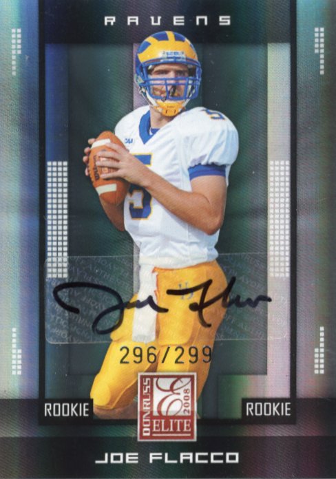 2008 Donruss Elite Joe Flacco RC #105 - #/299 Autograph Ravens