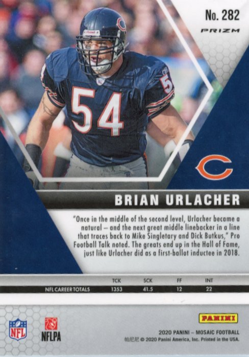 2020 Panini Mosaic Brian Urlacher #282 - White Sparkle Bears