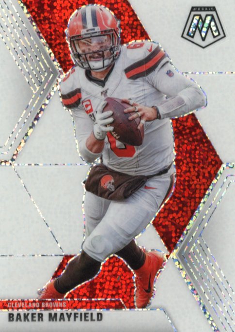 2020 Panini Mosaic Baker Mayfield #52 - White Sparkle Browns