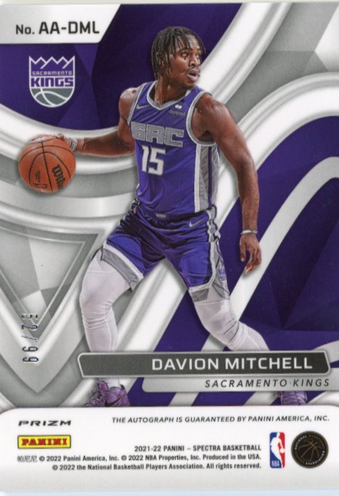 2021/22 Panini Spectra Davion Mitchell Aspiring #AA-DML - Autograph #/99 Kings