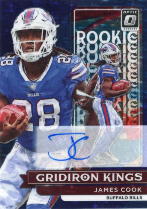 2022 Panini Donruss Optic James Cook Gridiron Kings RC #RGK-21 - Autograph Purple #/25 Bills