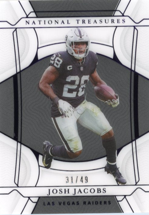 2021 Panini National Treasures Josh Jacobs #62 - Purple #/49 Raiders