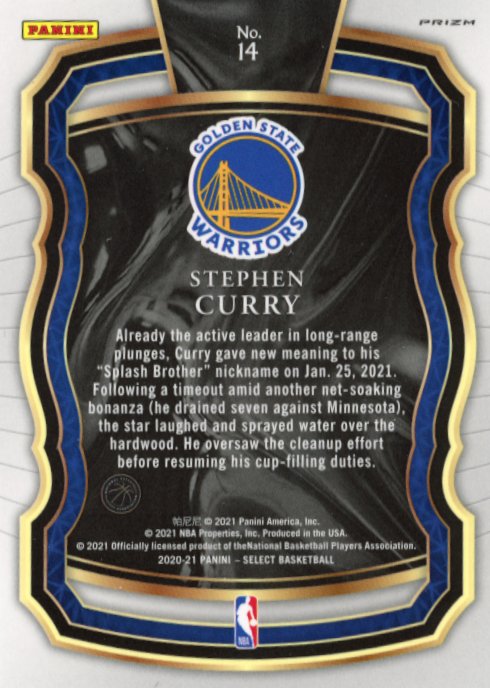 2020/21 Panini Select Stephen Curry Select Company #14 - Red Shimmer Warriors