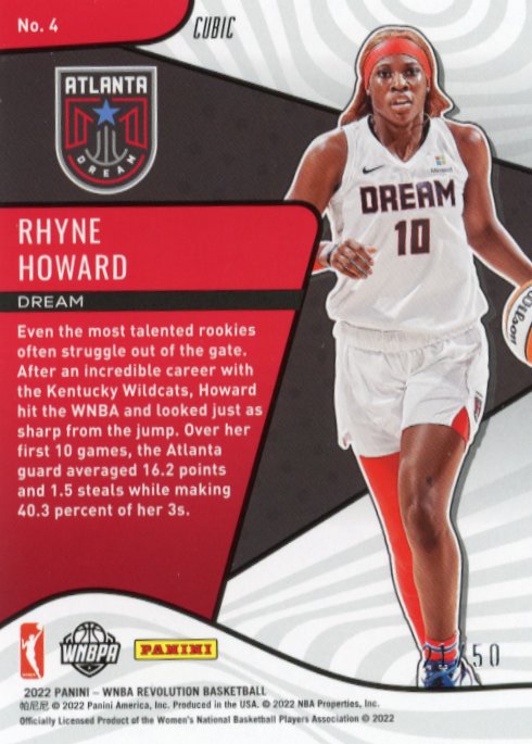 2022 Panini WNBA Revolution Rhyne Howard Rookie Revolution #4 - Blue #/50 Dream