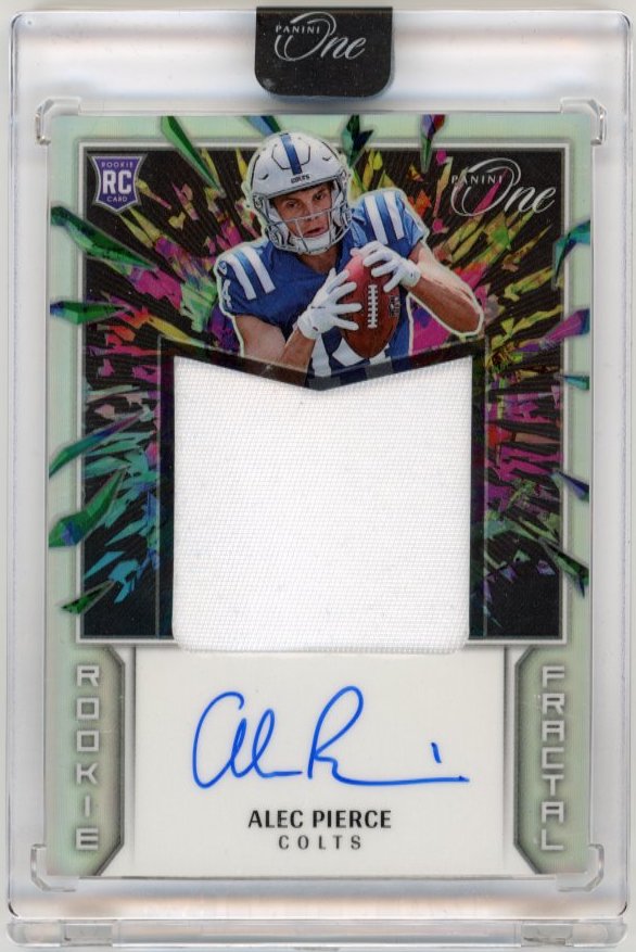 2022 Panini One Alec Pierce Rookie Fractal RC #394 - Autograph Relic #/50 Colts