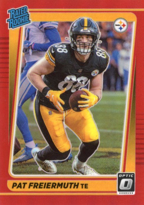 2021 Panini Donruss Optic Pat Freiermith Rated Rookie #232 - Red #/99 Steelers