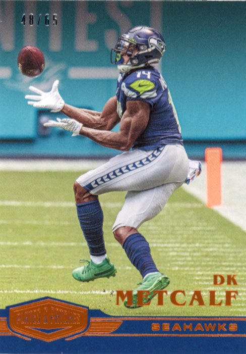 2020 Panini Plates & Patches DK Metcalf #50 - #/65 Orange Seahawks