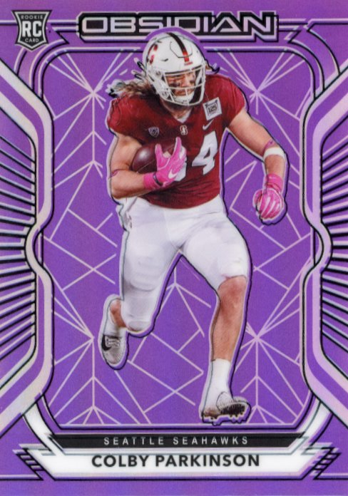2020 Panini Obsidian Colby Parkinson RC #184 - Purple #/16 Seahawks