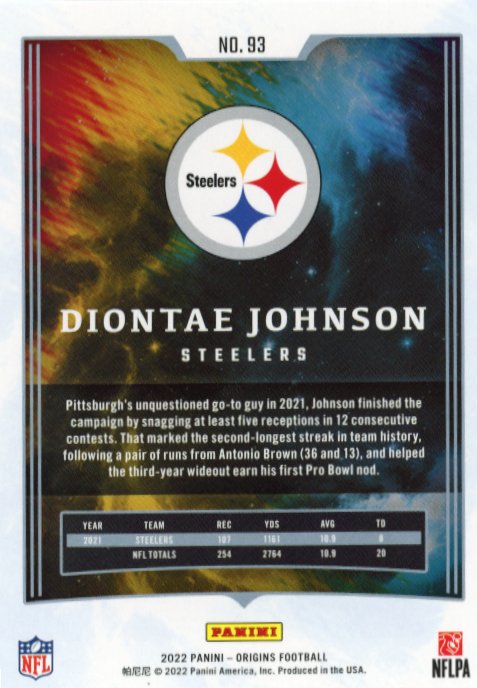 2022 Panini Origins Diontae Johnson #93 - #/17 Steelers