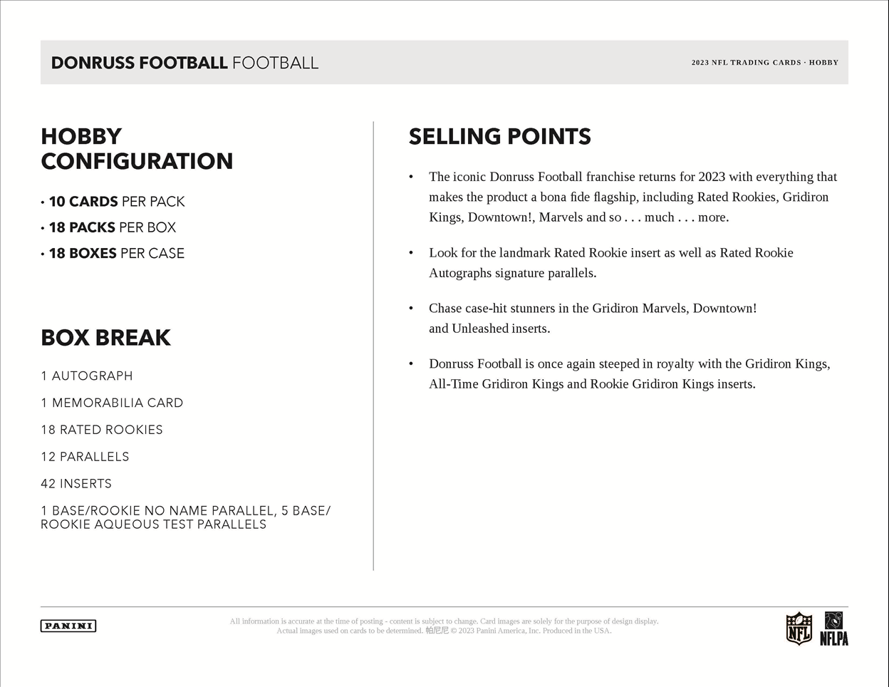 2023 Panini Donruss Football Hobby Box