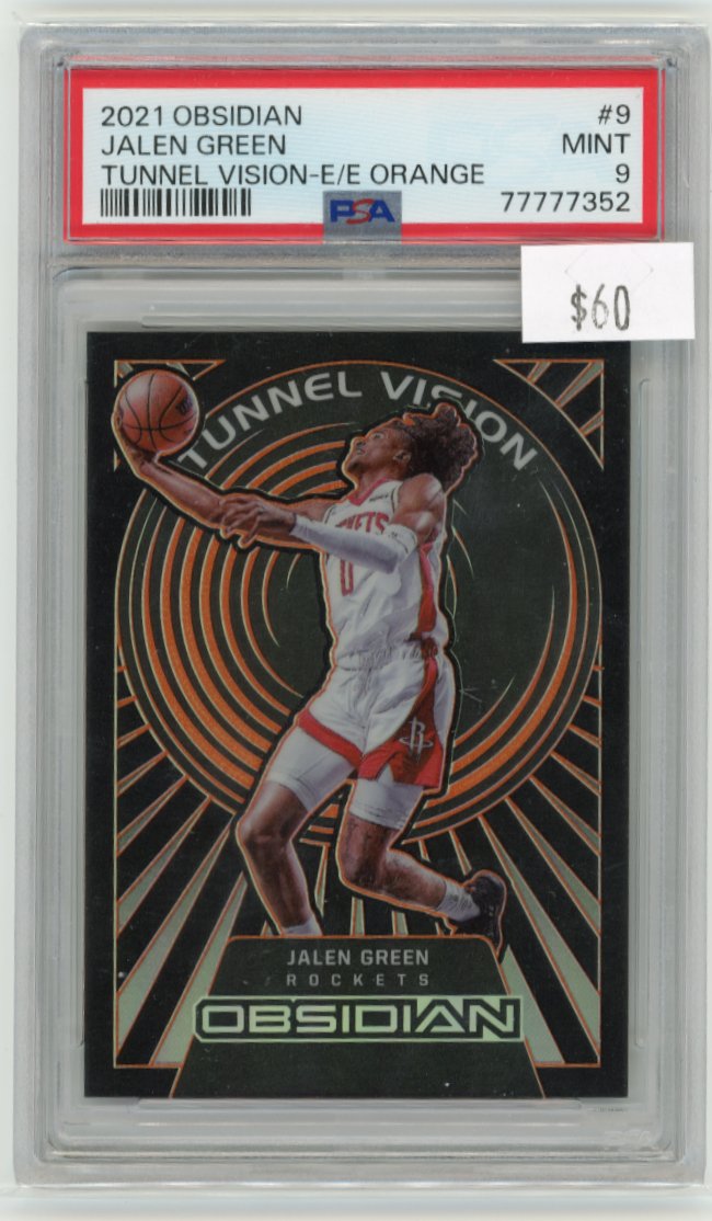 2021/22 Panini Obsidian Jalen Green Tunnel Vision #9 - Orange PSA 9 Rockets