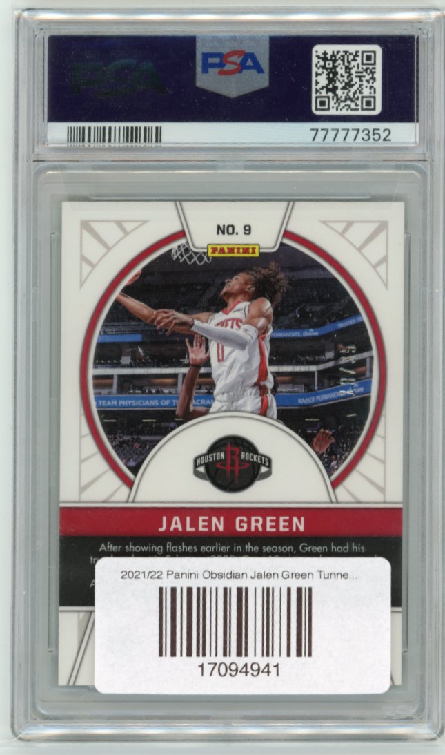 2021/22 Panini Obsidian Jalen Green Tunnel Vision #9 - Orange PSA 9 Rockets
