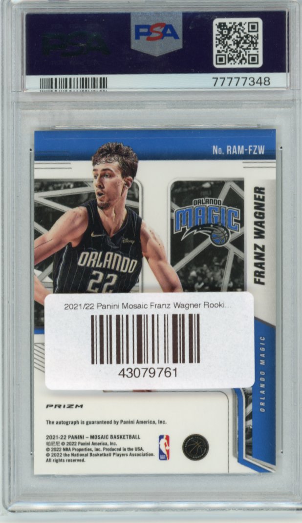 2021/22 Panini Mosaic Franz Wagner Rookie Autographs RC #RAM-FZW - Autograph PSA 10 Magic