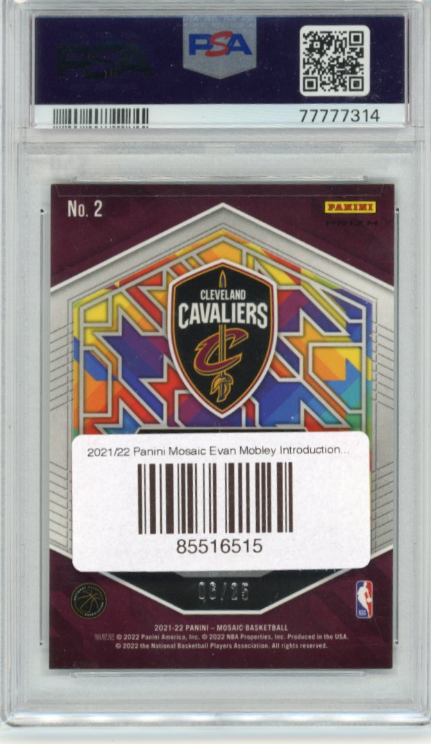 2021/22 Panini Mosaic Evan Mobley Introductions #2 - White Mosaic PSA 10 Cavaliers