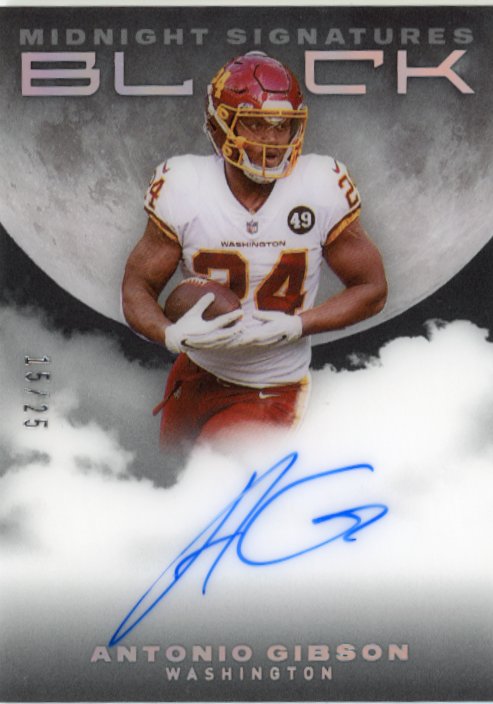 2021 Panini Black Antonio Gibson Midnight Signatures #MS-AG - Autograph #/25 Commanders