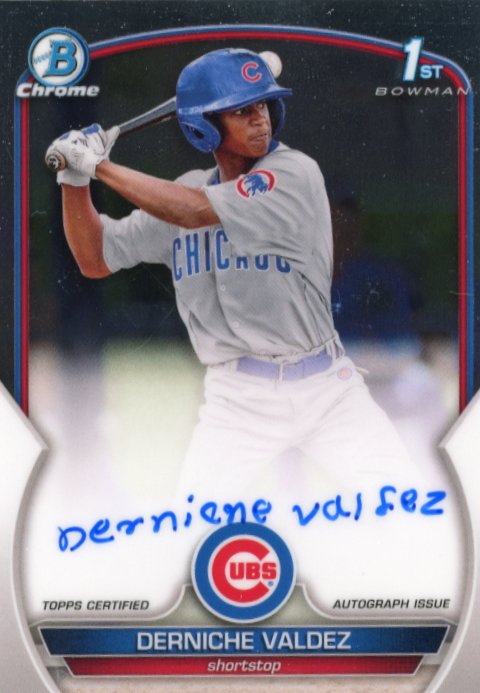 2023 Bowman Chrome Derniche Valdez 1st #CPA-DV - Autograph Cubs