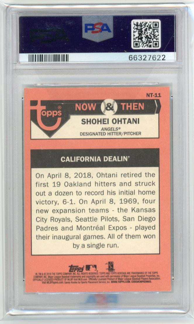 2018 Topps Heritage Shohei Ohtani RC #NT-11 - PSA 9 Angels