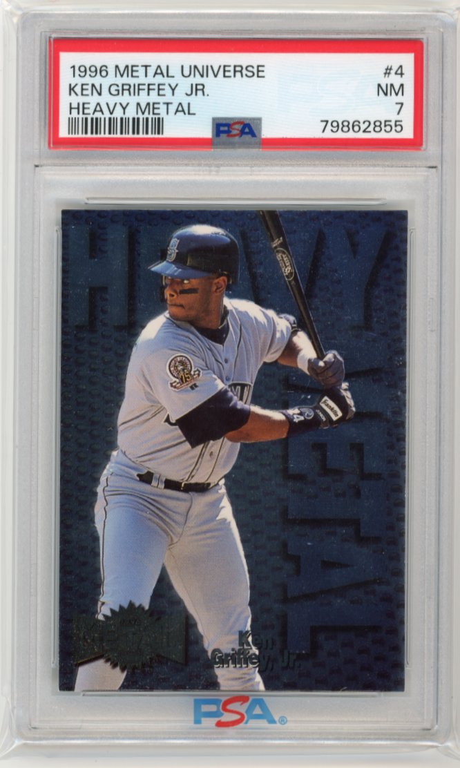 1996 Metal Universe Ken Griffey Jr. #4 - Heavy Metal PSA 7 Mariners