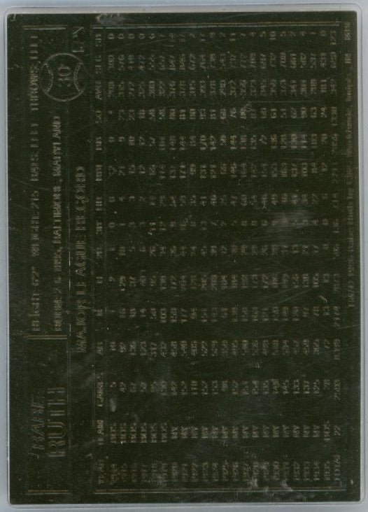 1996 CMG Worldwide Babe Ruth #30 - Gold Plated Yankees