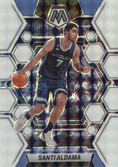 2022/23 Panini Mosaic Santi Aldama #109 - White Mosaic #/25 Grizzlies