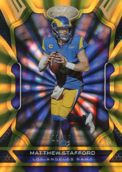 2022 Panini Certified Matthew Stafford #53 - #/15 Gold FOTL Rams