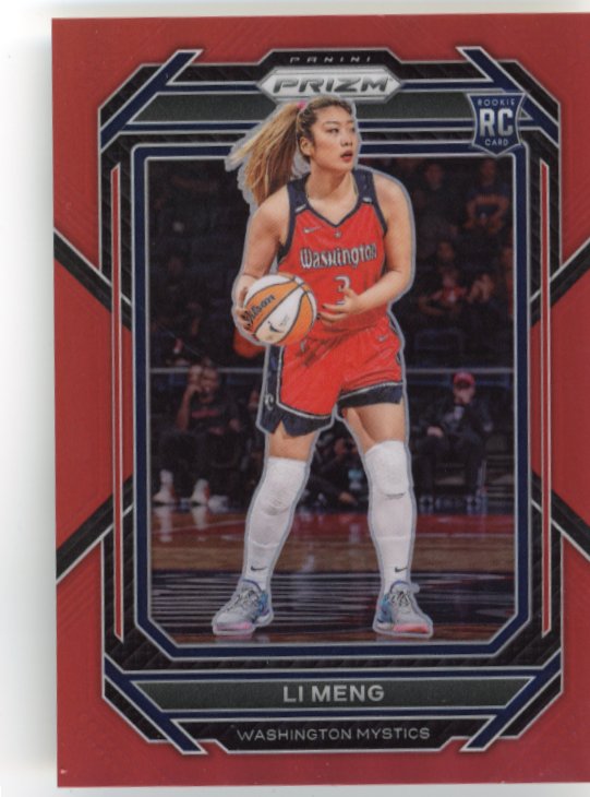 2023 Panini WNBA Prizm Li Meng RC #132 - Red #/199 Mystics