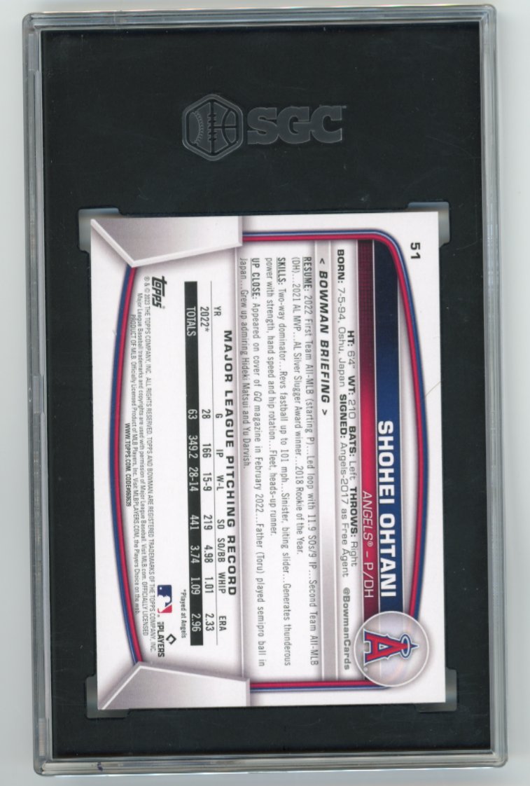 2023 Topps Bowman Shohei Ohtani #51 - SGC 10 Angels