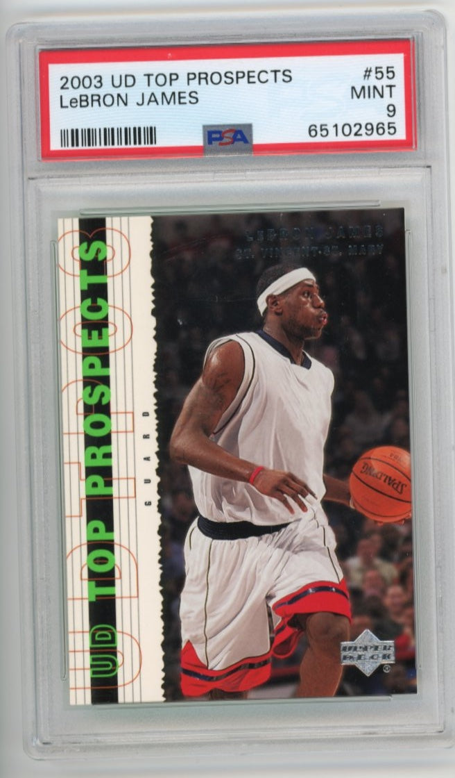 2003 Upper Deck Lebron James Top Prospects #55 - PSA 9 Lakers