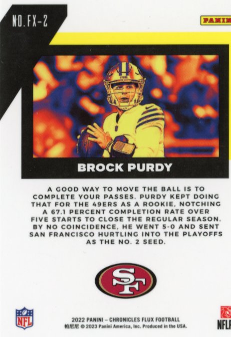 2022 Panini Chronicles Flux Brock Purdy RC #FX-2 - 49ers
