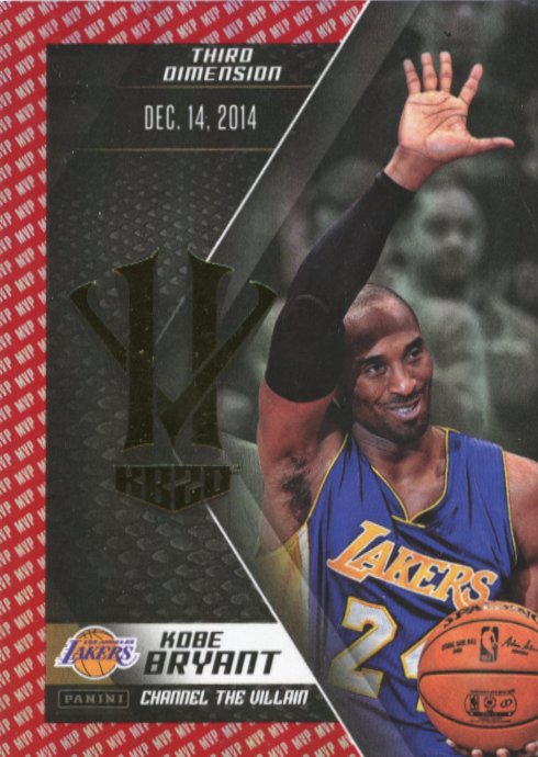 2015/16 Panini Kobe Herovillain Kobe Bryant #20 - Third Dimension Lakers