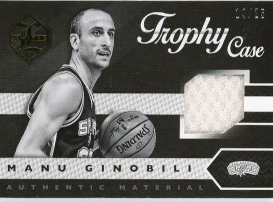 2015/16 Panini Limited Manu Ginobili Trophy Case Materials #19 - Relic #/25 Spurs