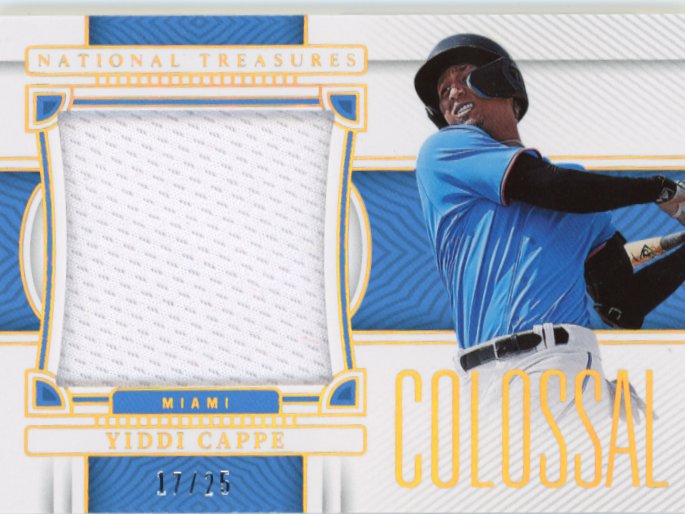 2023 Panini National Treasures Yiddi Cappe Colossal #CM-YC - Relic #/25 Marlins