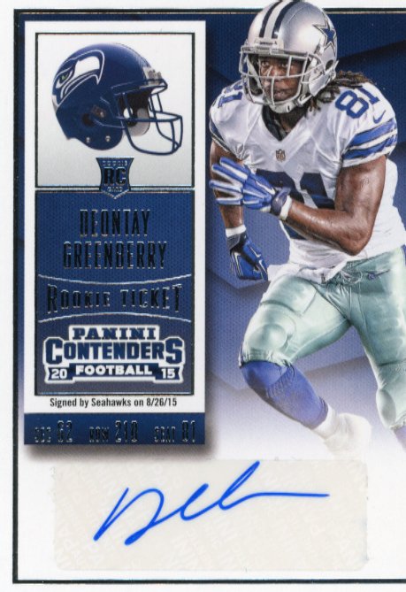 2015 Panini Contenders Deontay Greenberry Rookie Ticket RC #150 - Autograph Seahawks