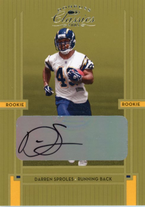 2005 Donruss Classics Darren Sproles RC #241 - Autograph #/499 Chargers