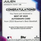 2023 Topps Bowmans Best Edouard Julien RC # B23-EJ - Autograph #/150 Twins