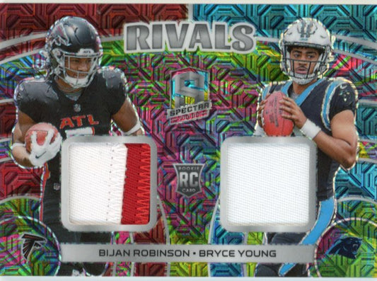 2023 Panini Spectra Bijan Robinson Bryce Young #RIV-BRBY - #/25 Dual Patch Falcons Panthers