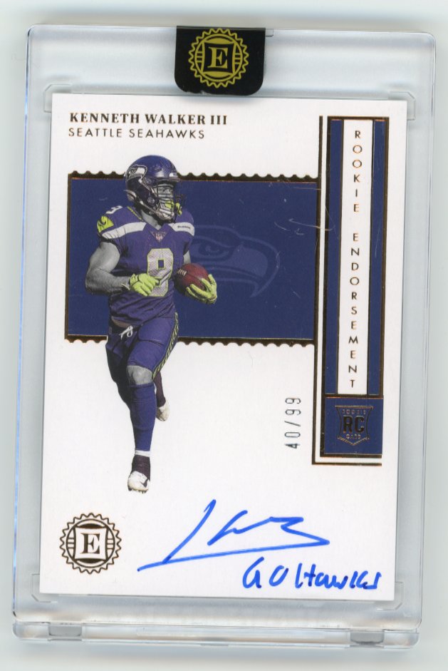 2022 Panini Encased Kenneth Walker III Rookie Endorsements RC #RE-KW - #/99 Autograph Seahawks