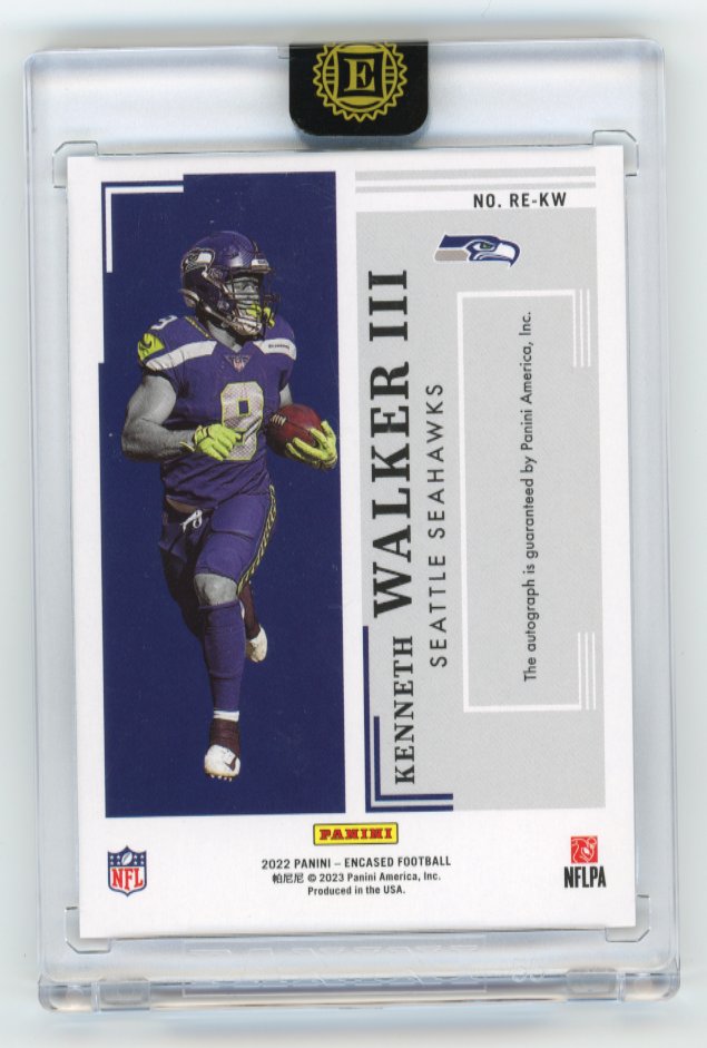 2022 Panini Encased Kenneth Walker III Rookie Endorsements RC #RE-KW - #/99 Autograph Seahawks