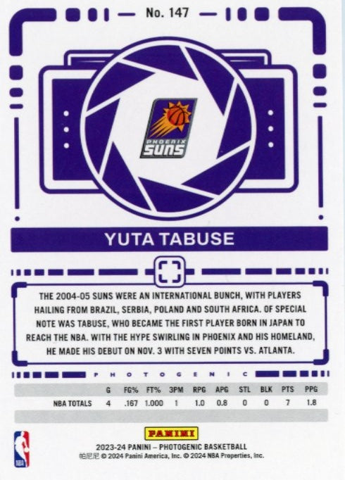 2023/24 Panini Photogenic Yuta Tabuse #147 - Cracked Ice Suns