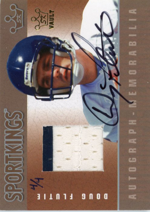 2009 Sport Kings Doug Flutie #AM-DF2 - #/4 Patch Autograph Bears
