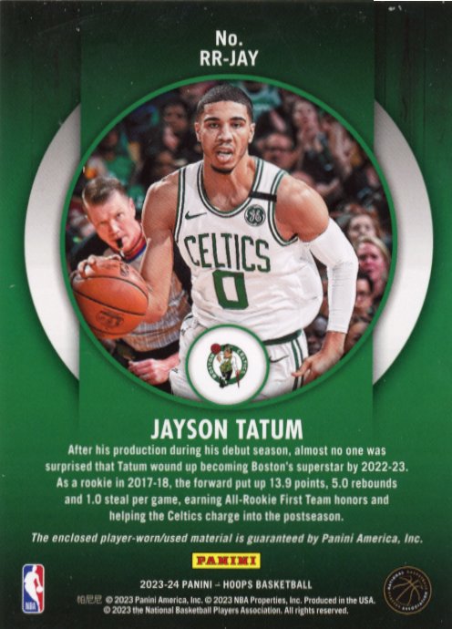 2023/24 Panini NBA Hoops Jayson Tatum Rookie Remembrance #RR-JAY - Relic Celtics